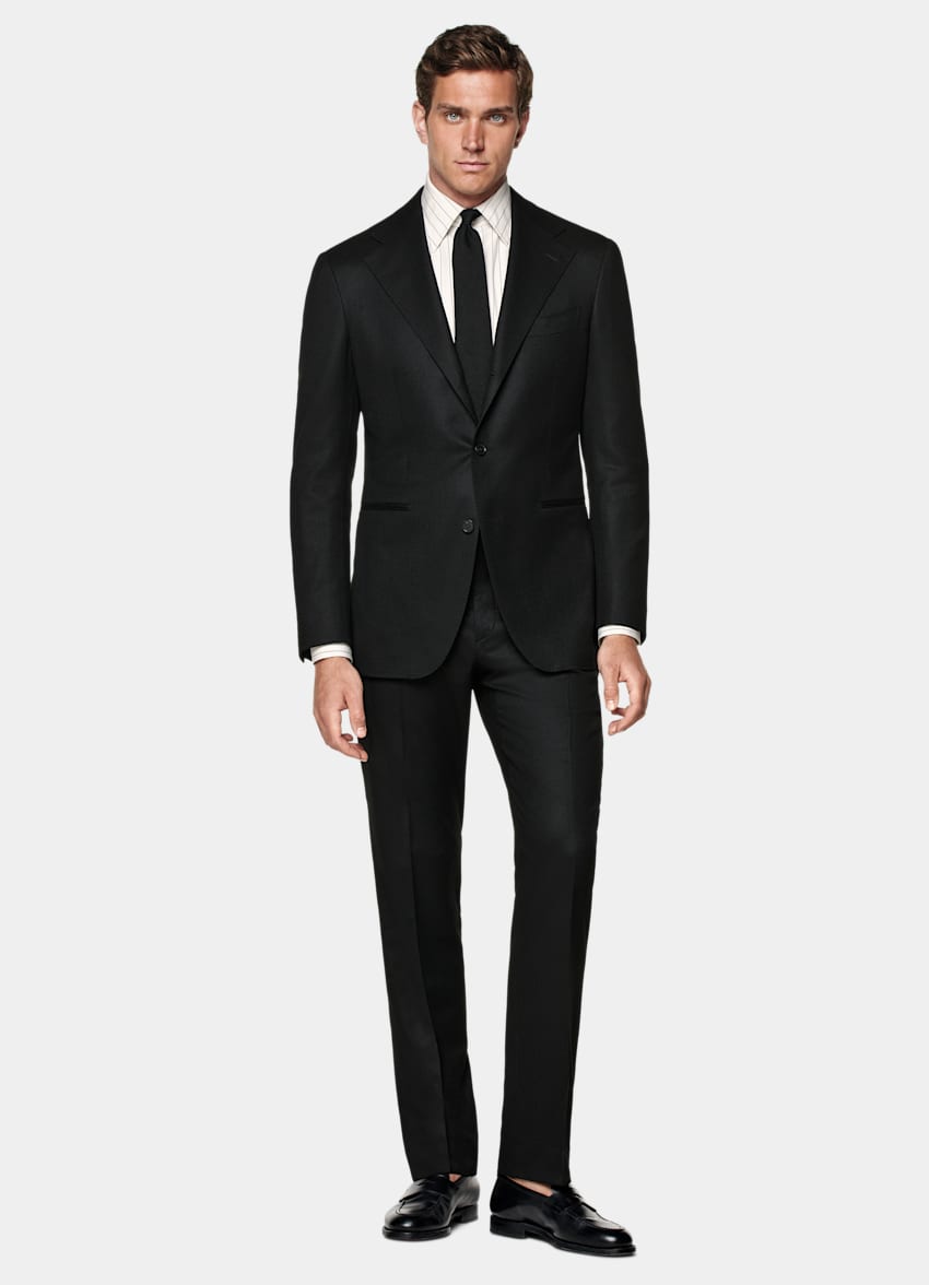 Black Relaxed Fit Roma Suit