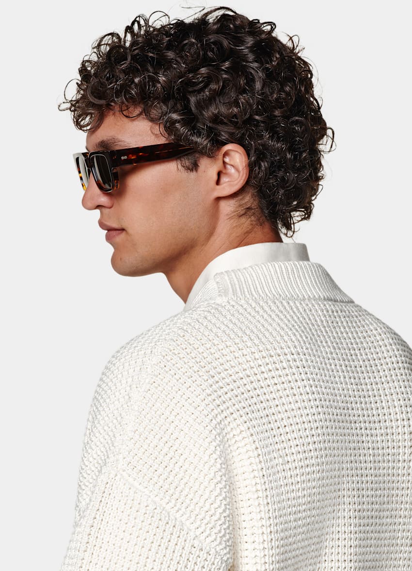 Off-White Crochet Oversized Cardigan
