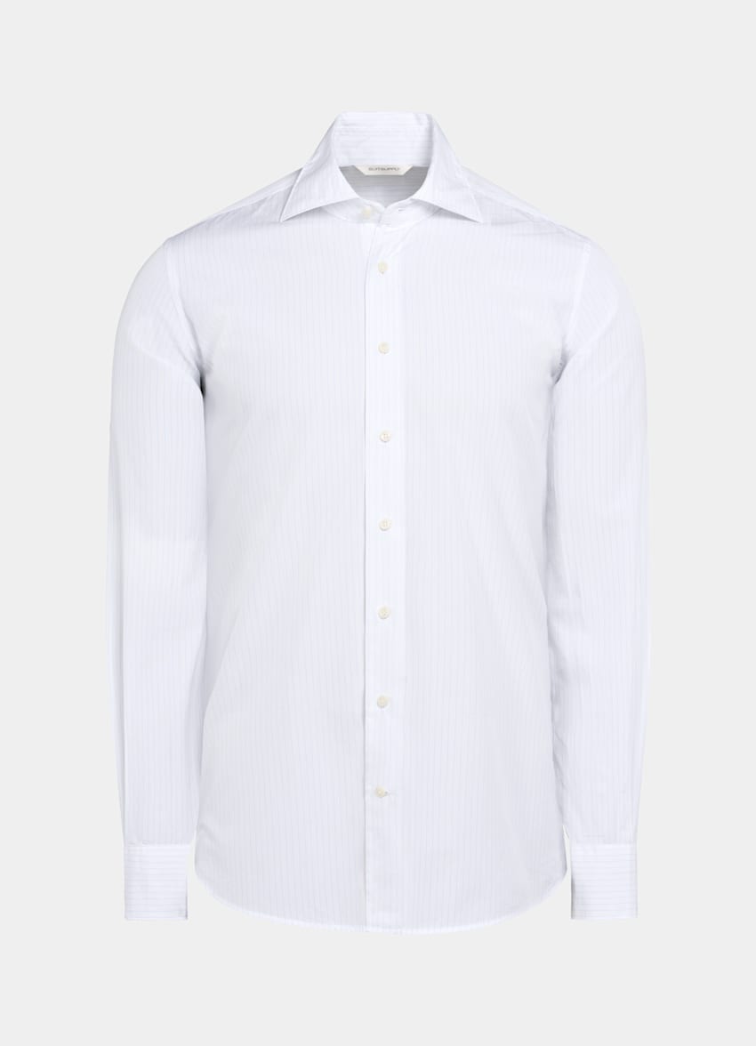 White Striped Slim Fit Shirt