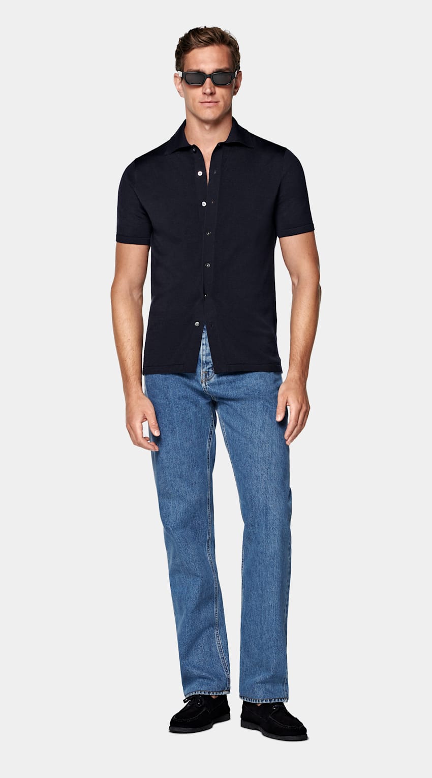 Navy Polo Cardigan