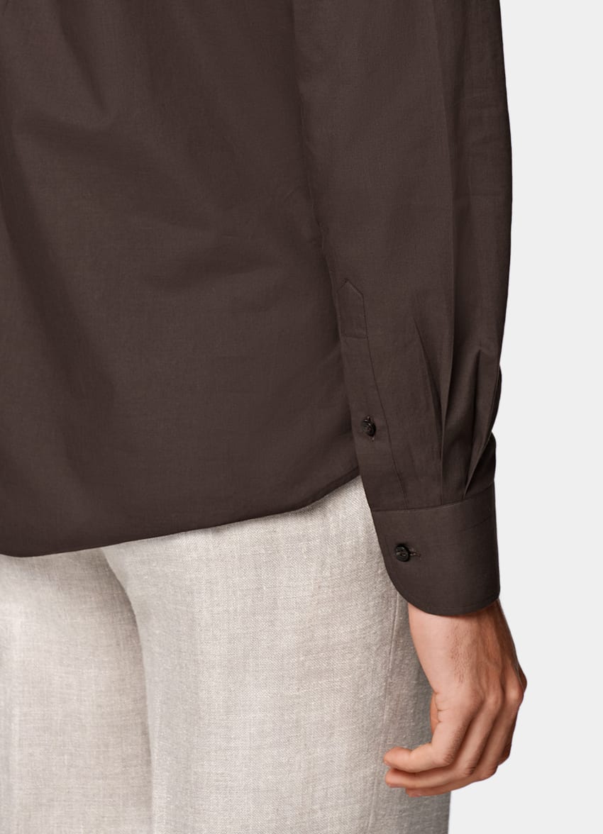 Brown Tailored Fit Shirt