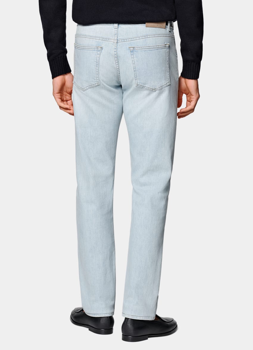 Light Blue Slim Leg Tapered Jeans
