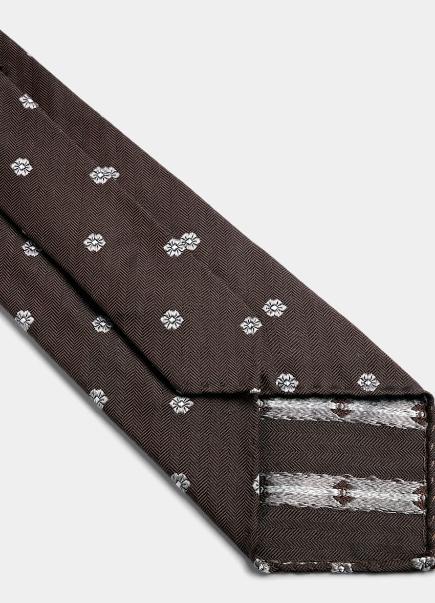 Brown Flower Tie