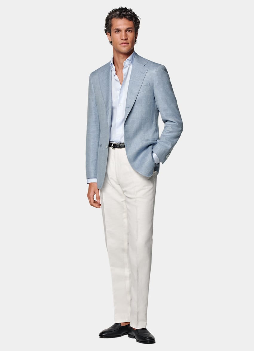 Light Blue Tailored Fit Havana Blazer