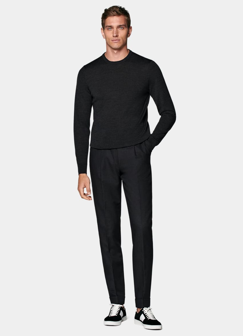 Dark Grey Merino Crewneck