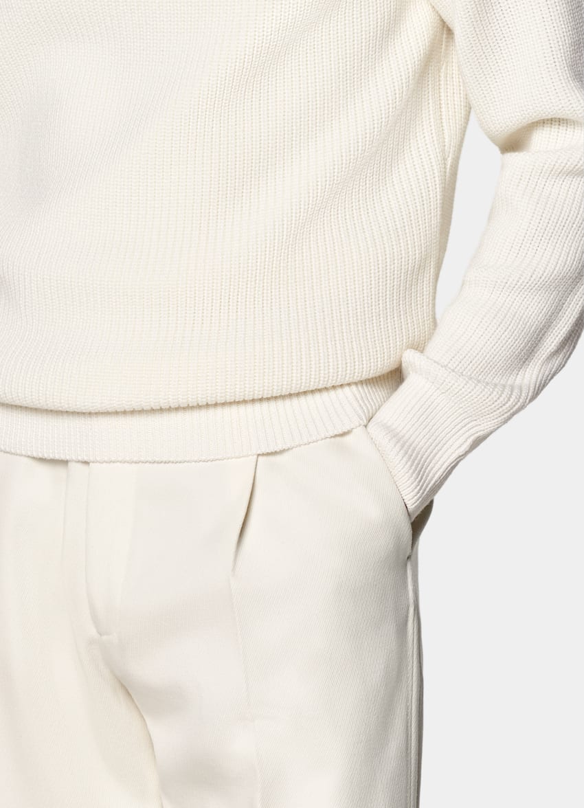 Off-White Merino Ribbed Crewneck