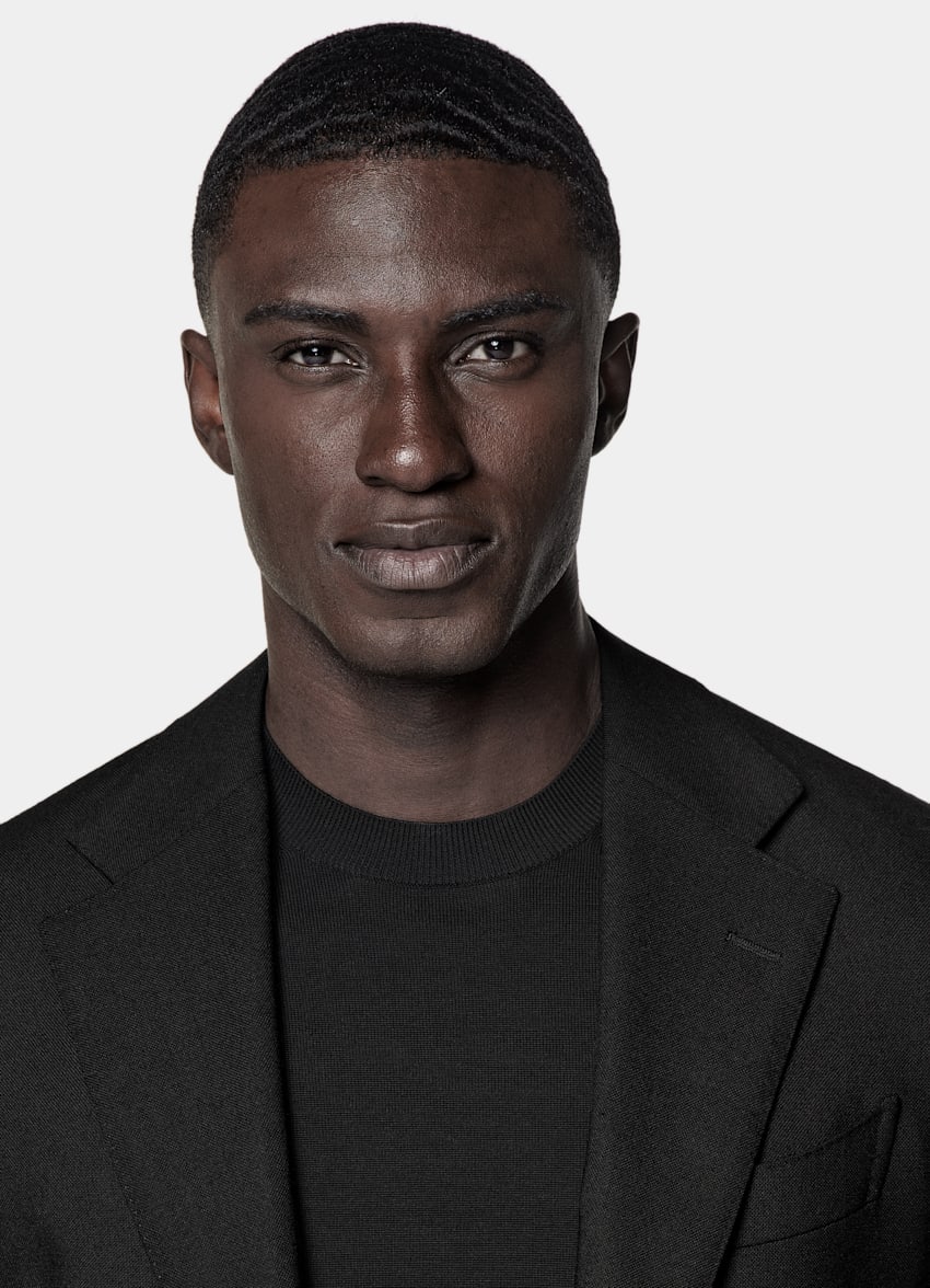 Black Tailored Fit Havana Suit Jacket