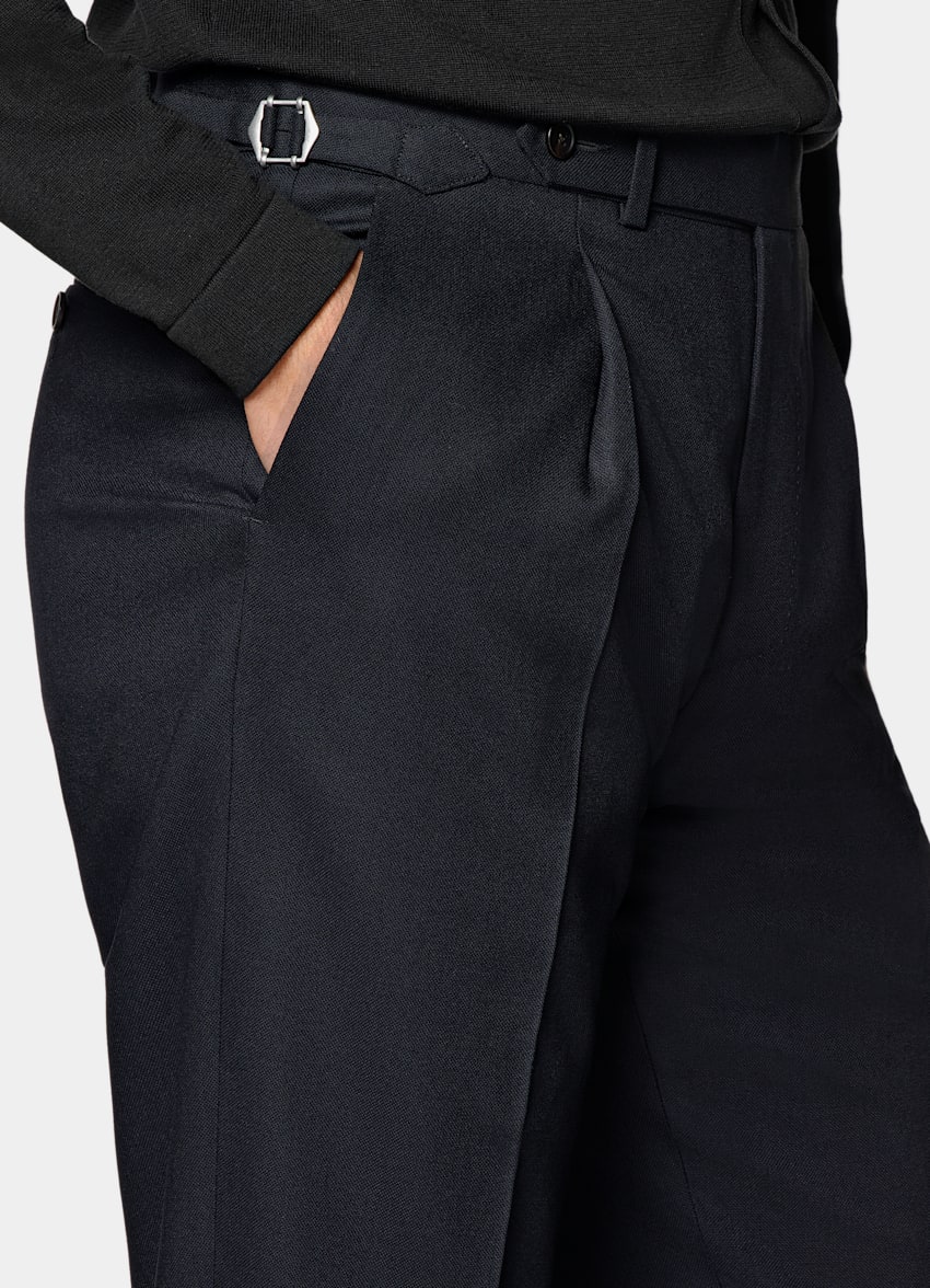 Navy Slim Leg Tapered Pants