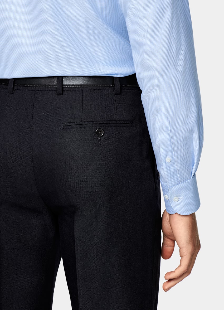 Light Blue Houndstooth Houndstooth Tailored Fit Shirt