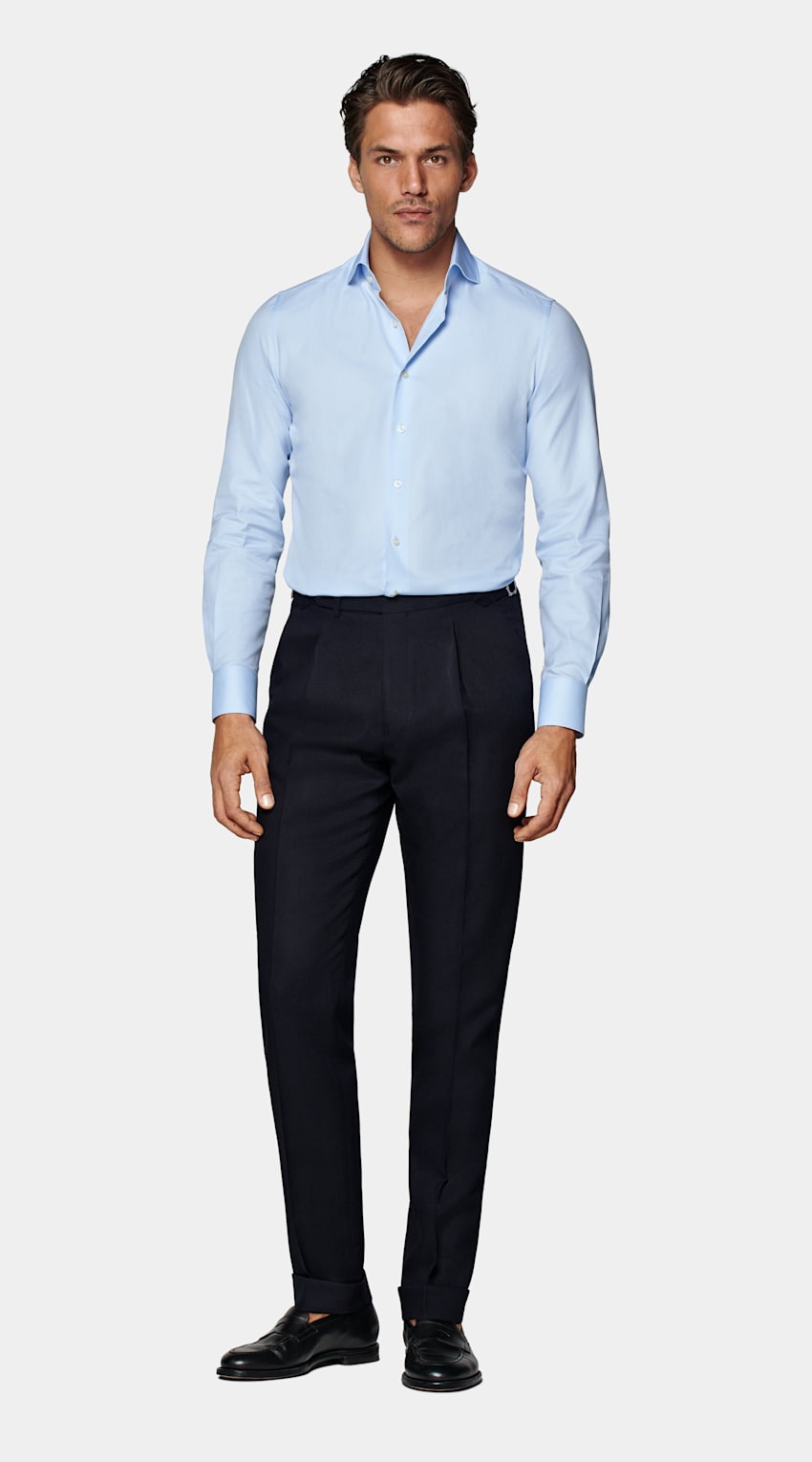 Light Blue Twill Extra Slim Fit Shirt