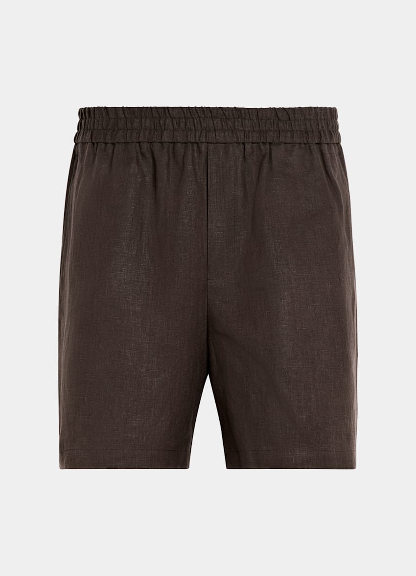 Mid Brown Straight Leg Shorts