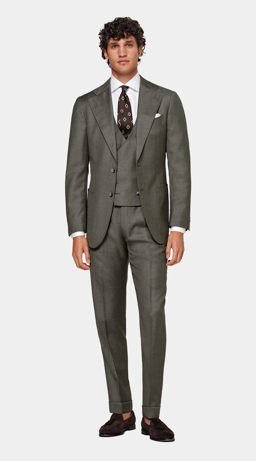 Dark Green Perennial Three-Piece Tailored Fit Havana Suit