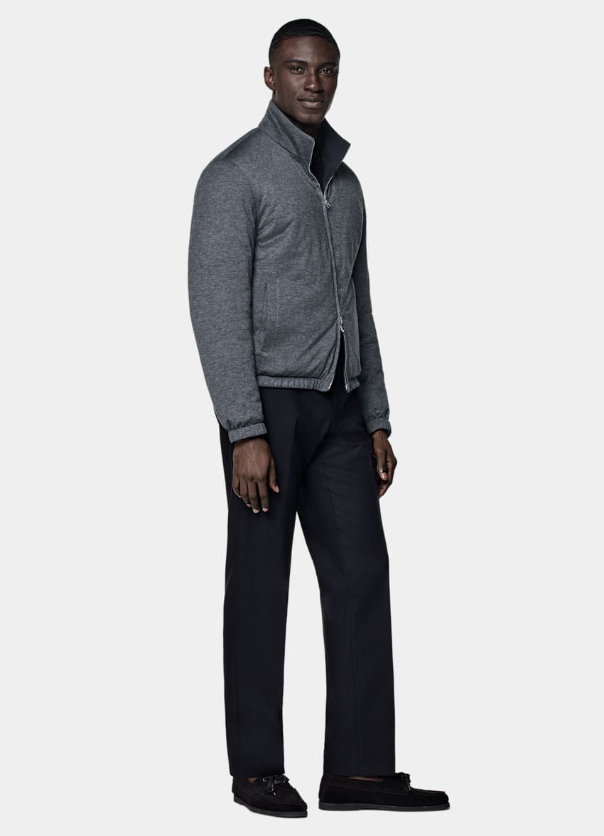 Navy Reversible Bomber Jacket