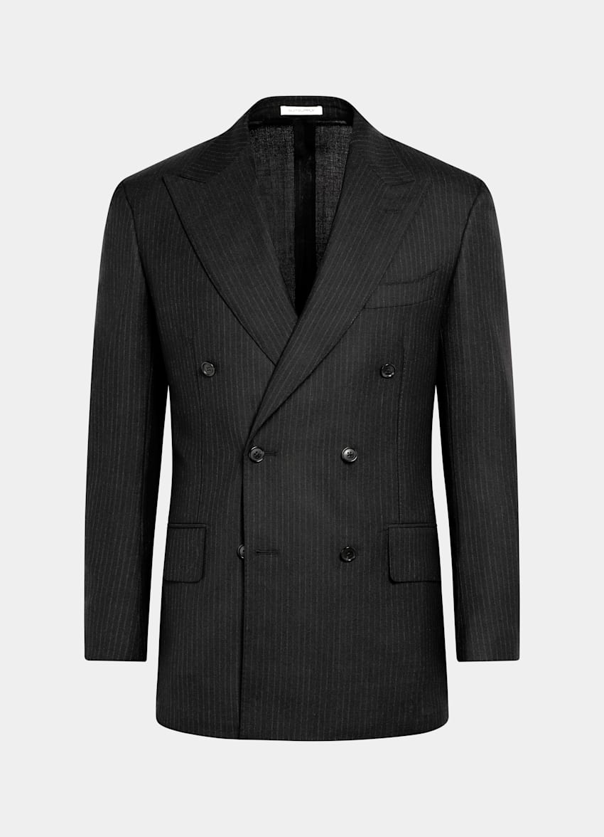 Black Striped Tailored Fit Milano Suit