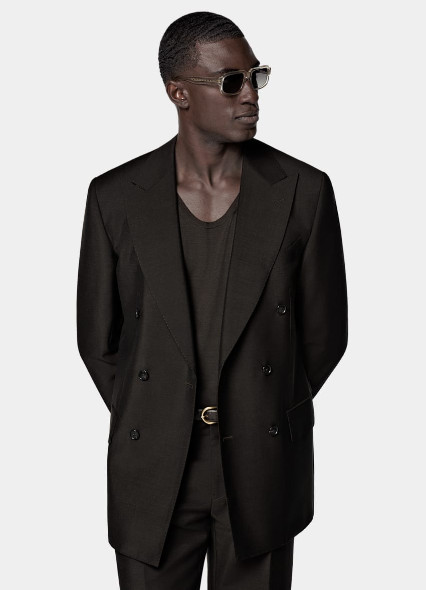 Dark Brown Tailored Fit Milano Suit