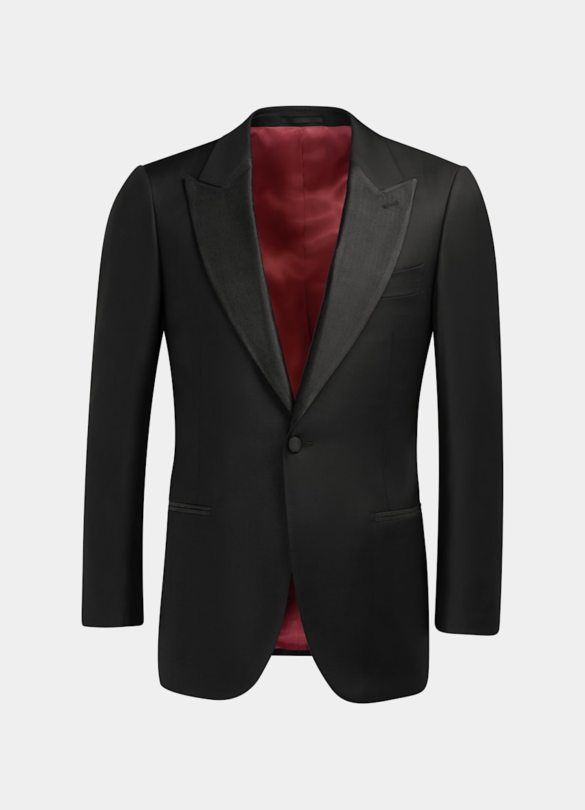 Black Three-Piece Tailored Fit Lazio Tuxedo
