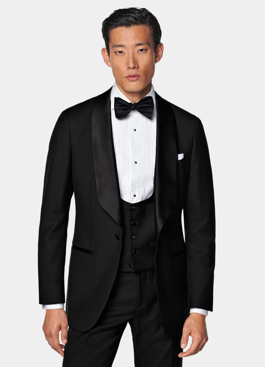 Black Three-Piece Tailored Fit Havana Tuxedo