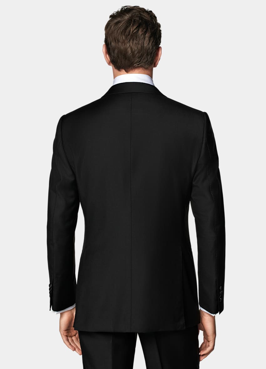 Black Three-Piece Tailored Fit Lazio Tuxedo