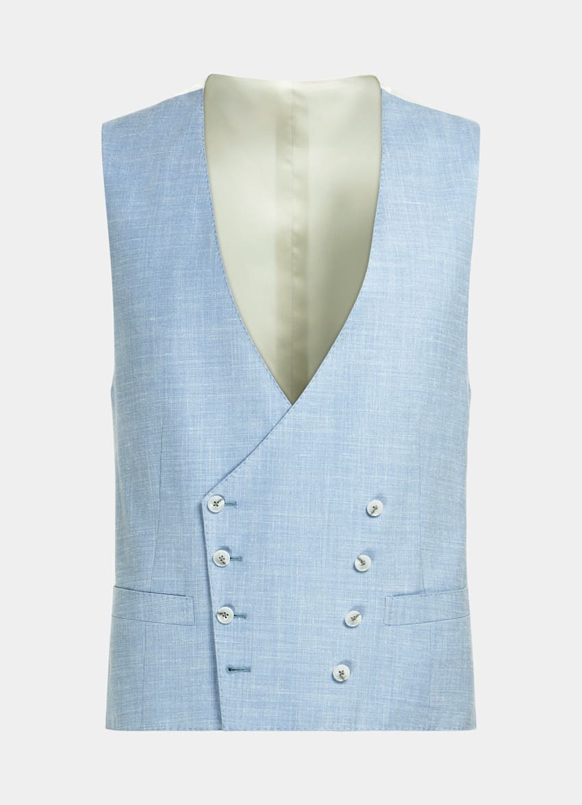 Light Blue Three-Piece Tailored Fit Havana Suit
