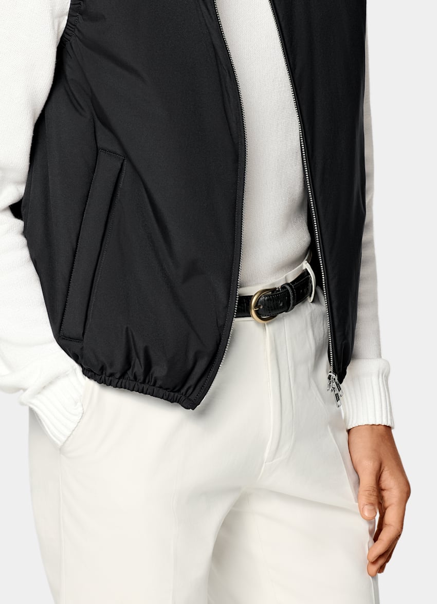 Black Light Padded Zip Vest