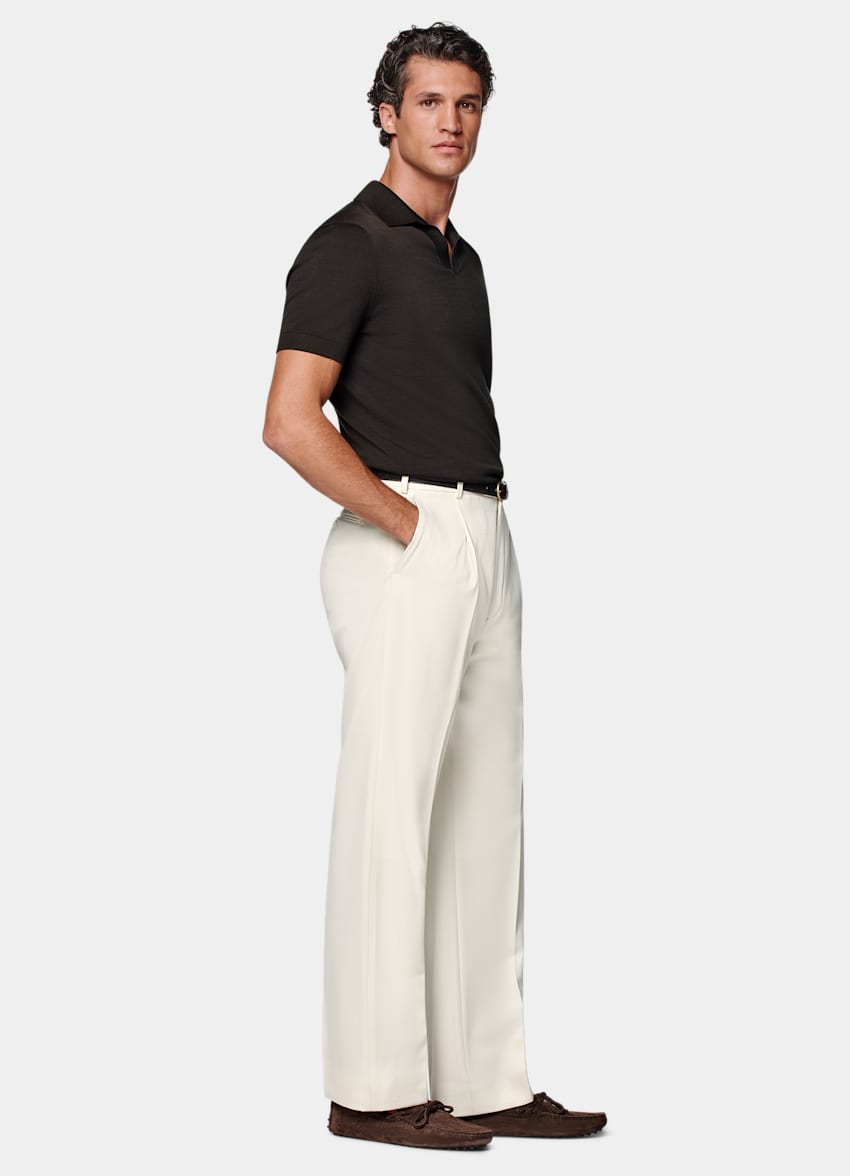 Dark Brown Buttonless Polo