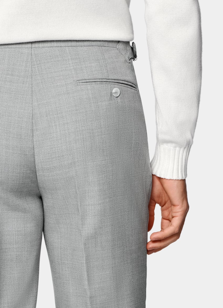 Light Grey Slim Leg Tapered Pants
