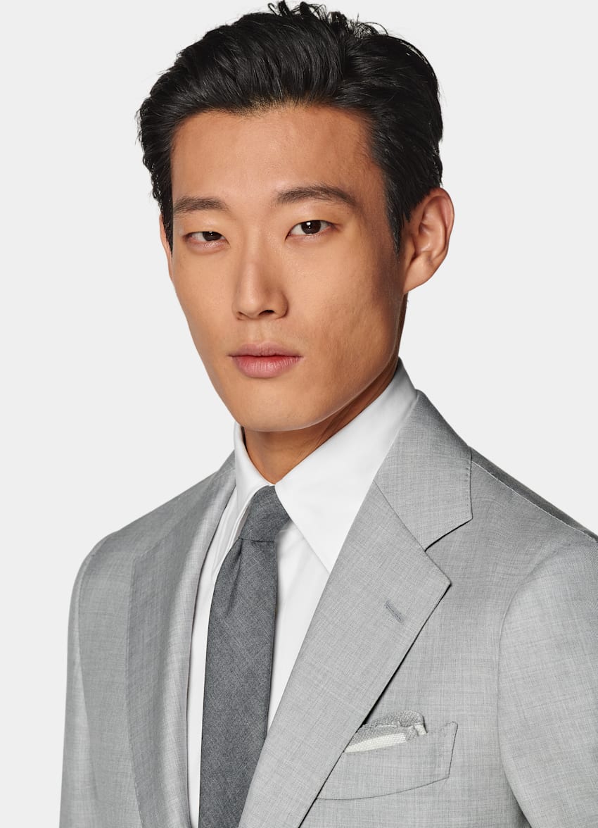 Light Grey Tailored Fit Havana Suit