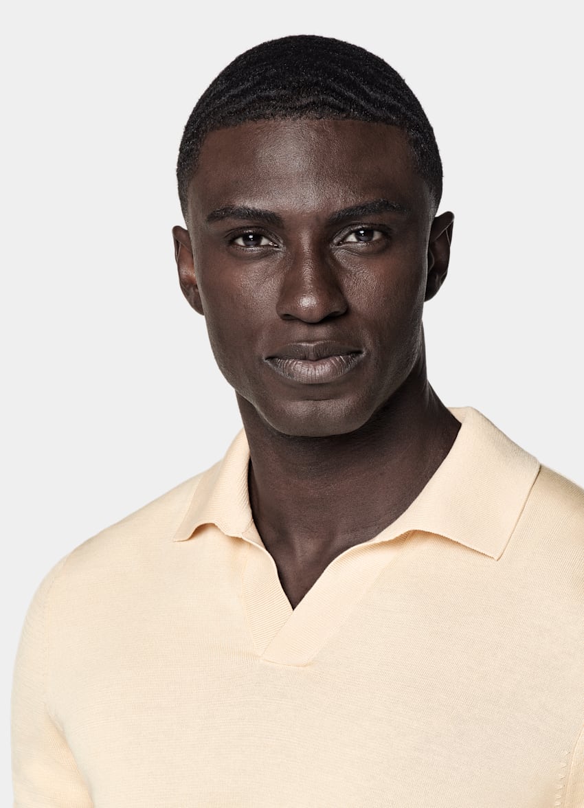 Light Yellow Buttonless Polo