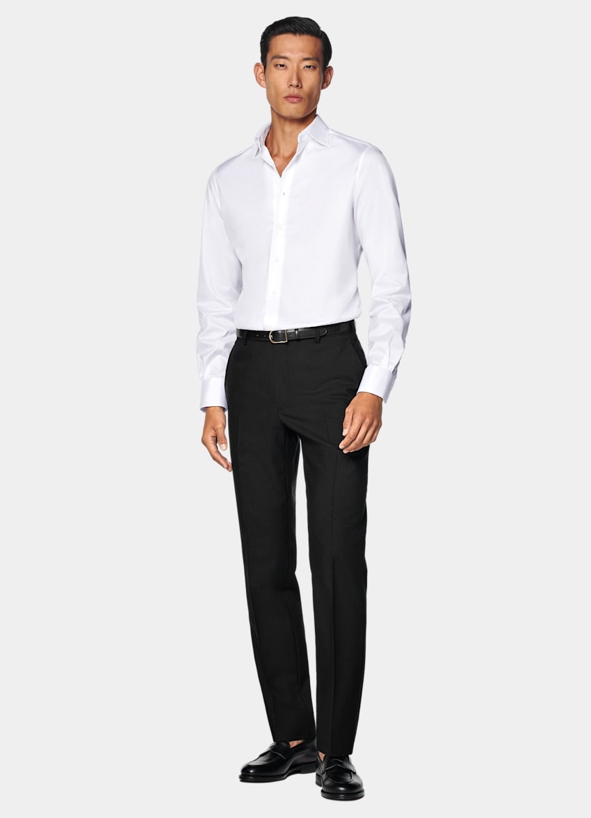 White Twill Tailored Fit Shirt