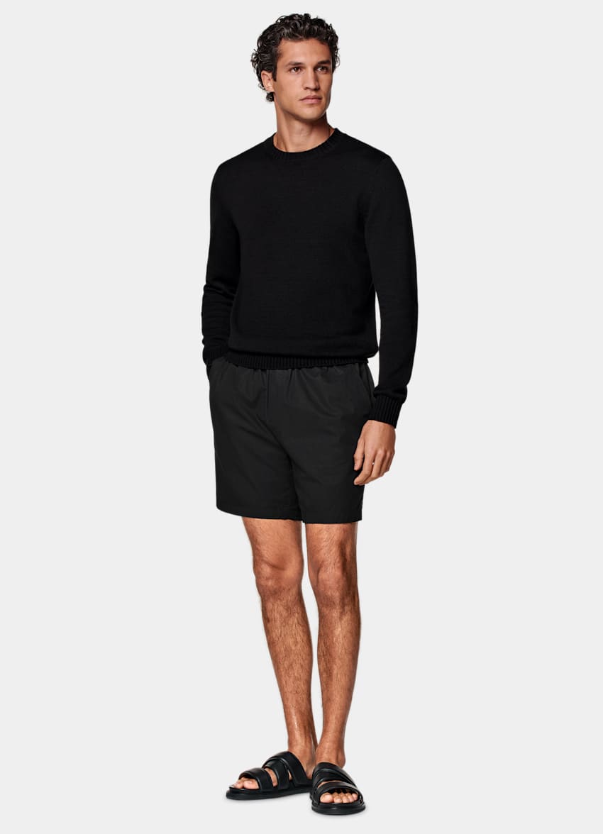 Black Straight Leg Shorts