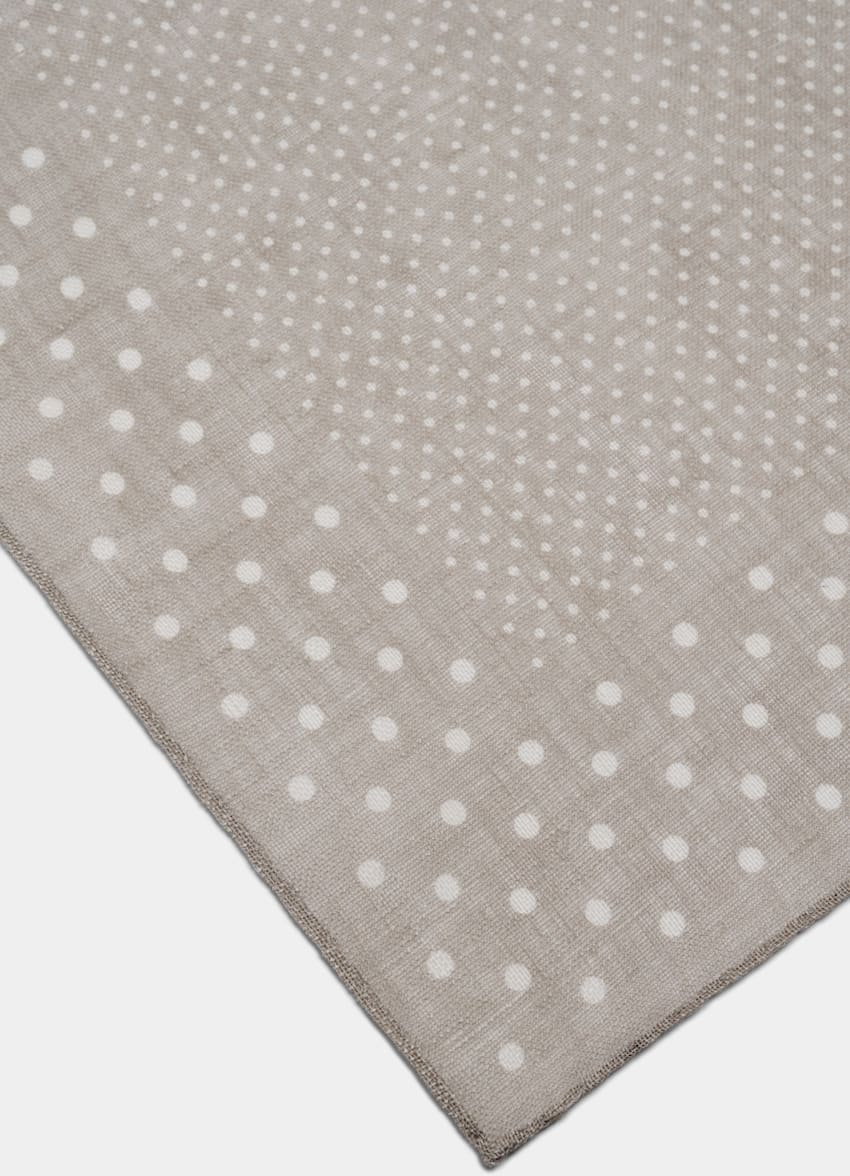 Mid Brown Dotted Pocket Square