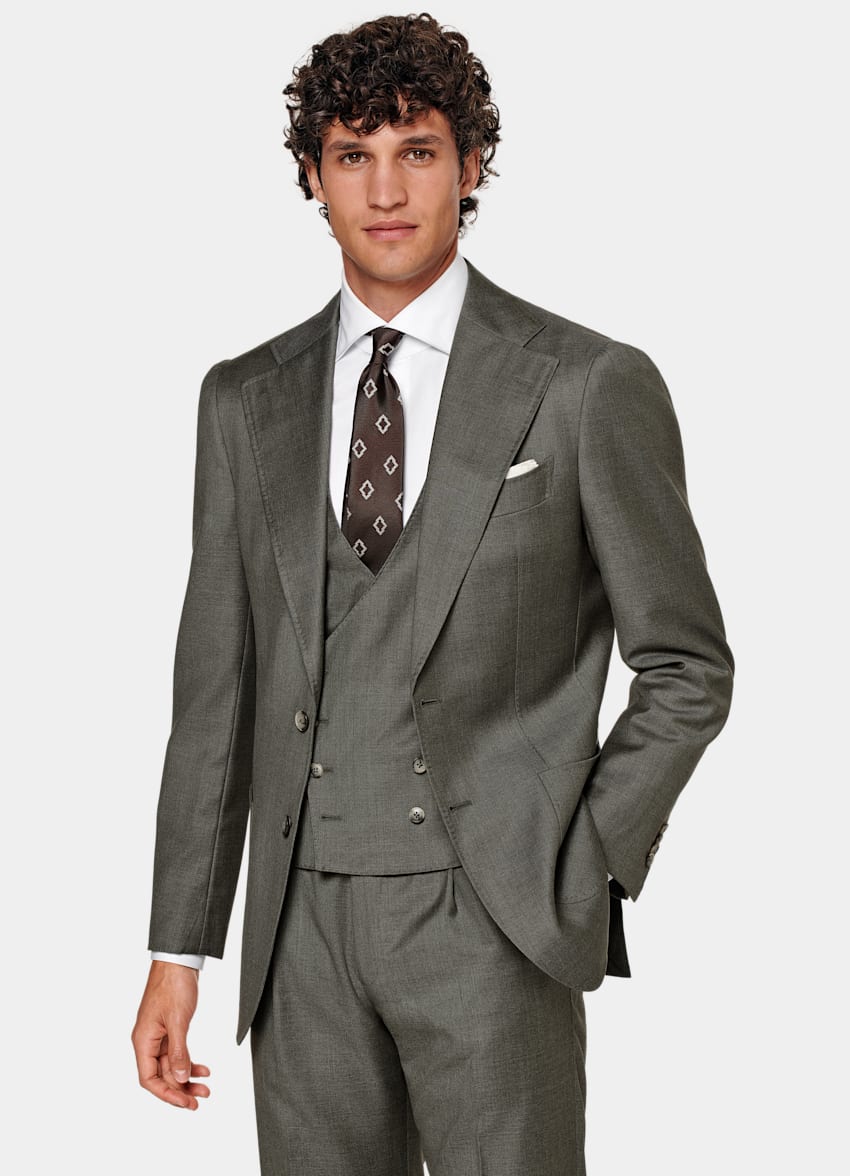 Dark Green Perennial Three-Piece Tailored Fit Havana Suit