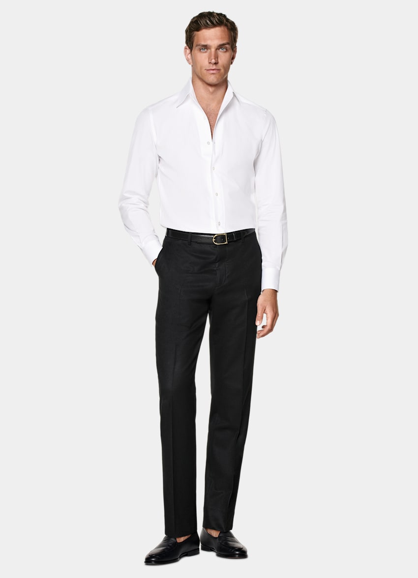 White Classic Collar One Piece Tailored Fit Shirt