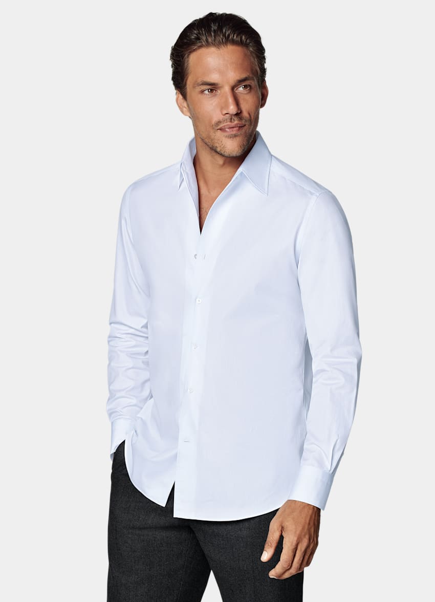 Light Blue Classic Collar One Piece Tailored Fit Shirt