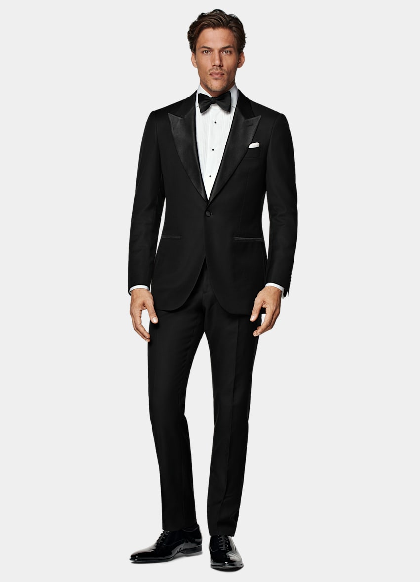 Black Tailored Fit Lazio Tuxedo