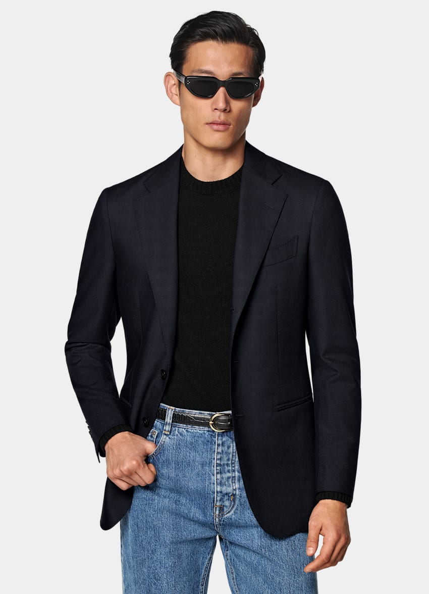 Navy Tailored Fit Havana Suit Jacket