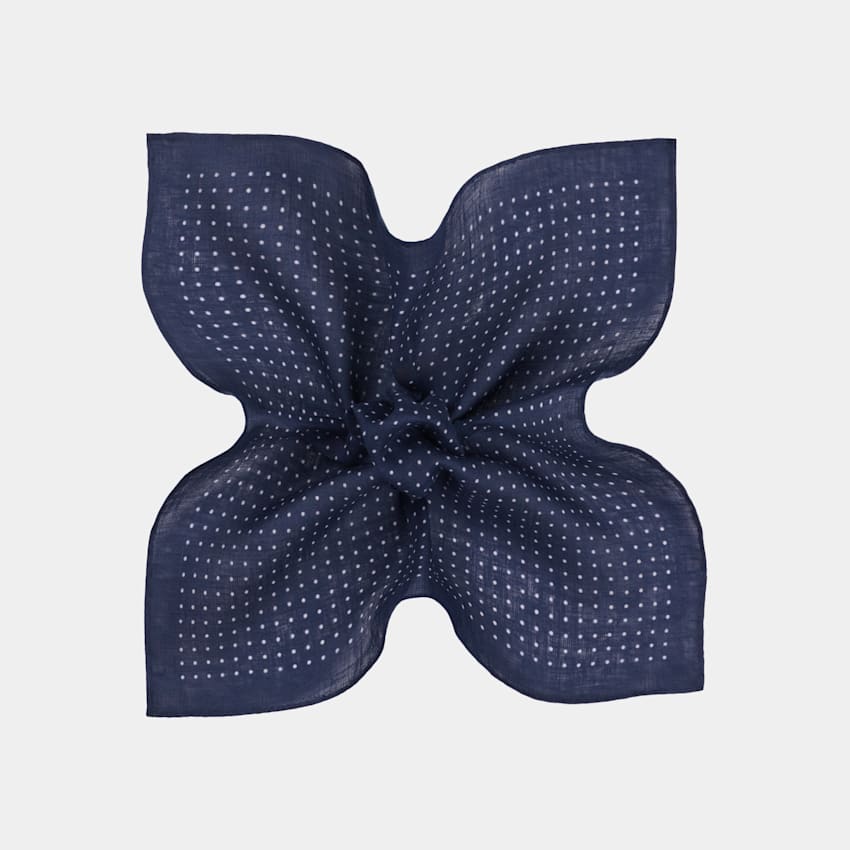 Navy Dots Pocket Square