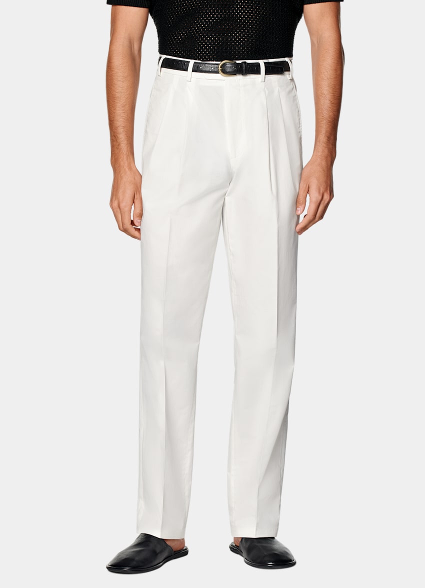 Off-White Wide Leg Straight Chinos