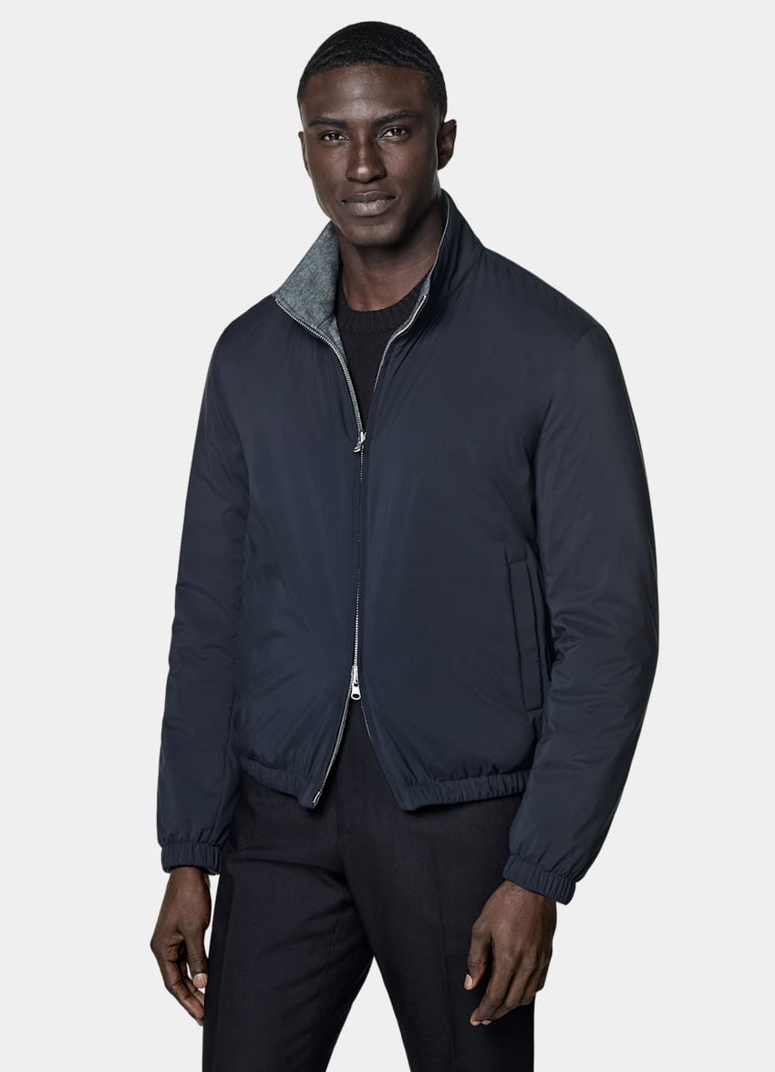 Navy Reversible Bomber Jacket