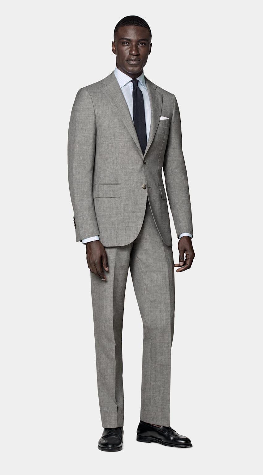Light Grey Perennial Tailored Fit Lazio Suit