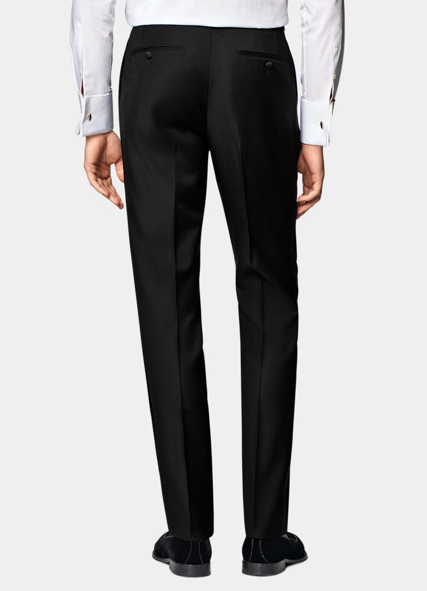 Black Three-Piece Tailored Fit Lazio Tuxedo