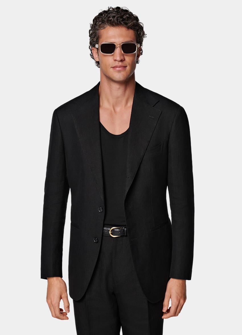 Black Relaxed Fit Roma Suit