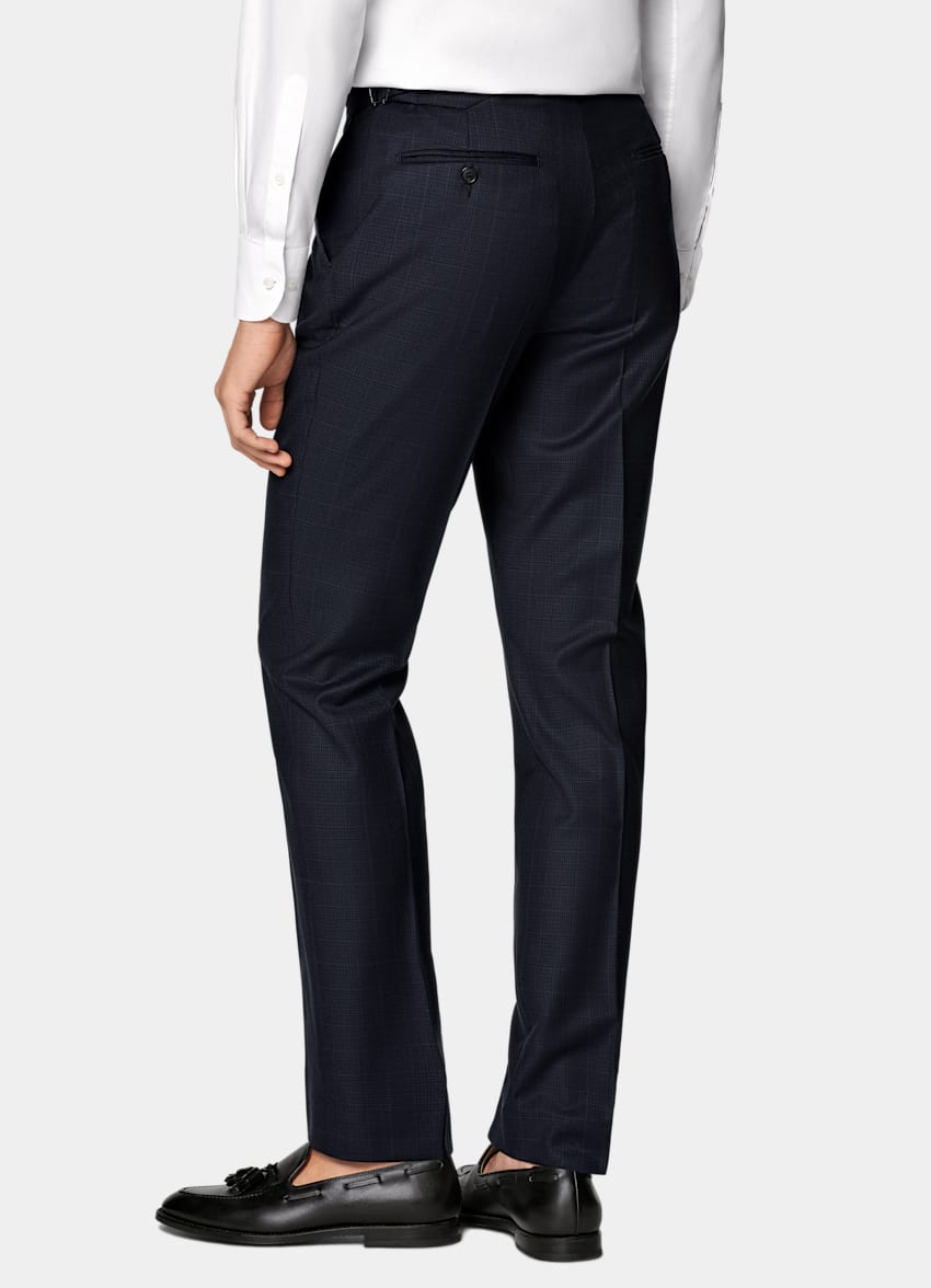 Navy Checked Tailored Fit Havana Suit