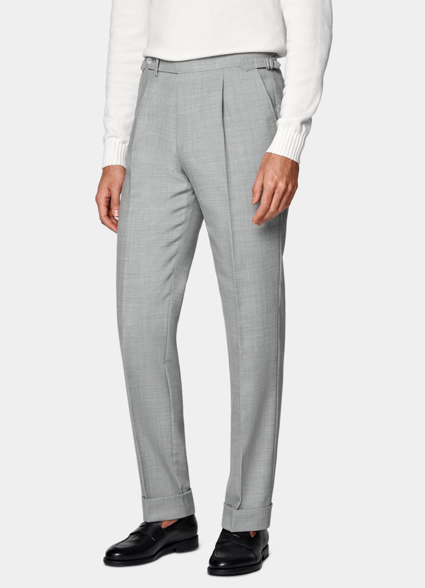 Light Grey Slim Leg Tapered Pants