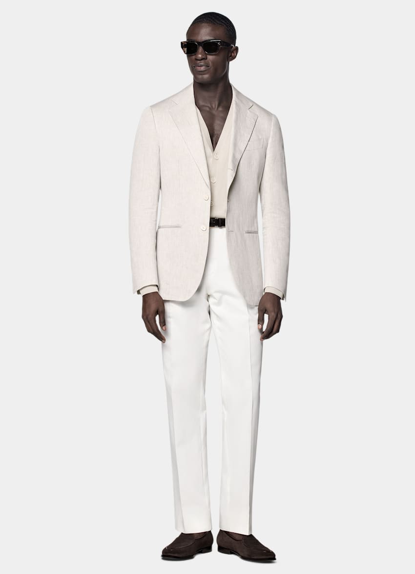 Light Taupe Tailored Fit Havana Suit Jacket