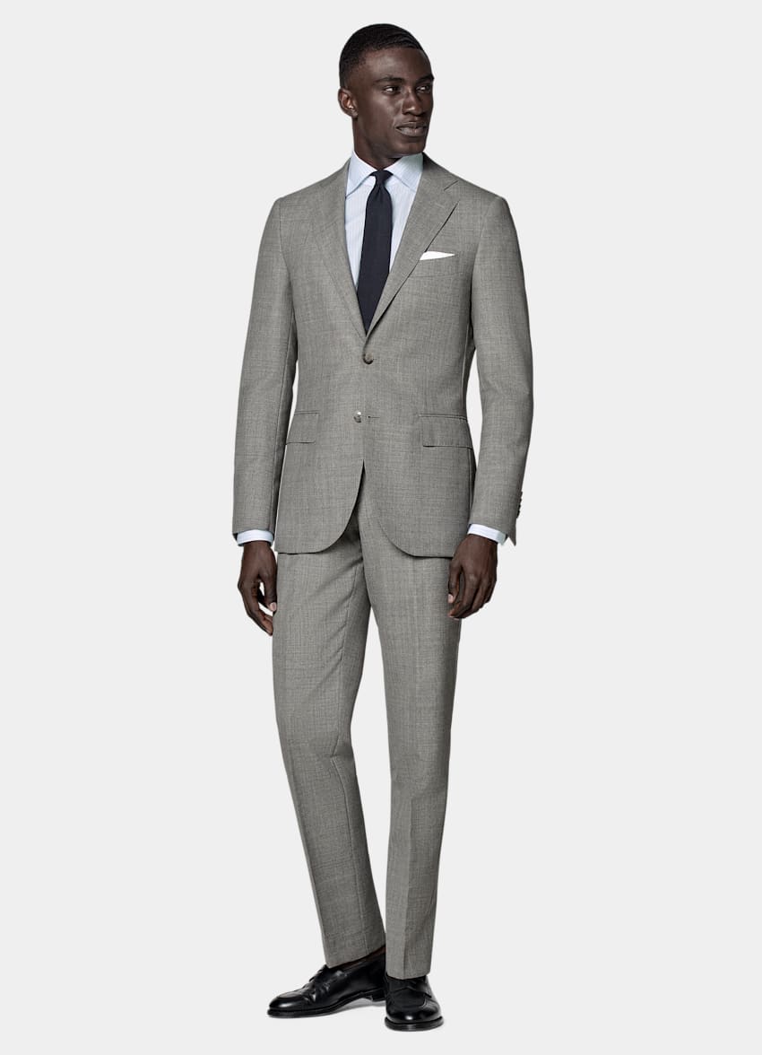 Light Grey Perennial Tailored Fit Lazio Suit