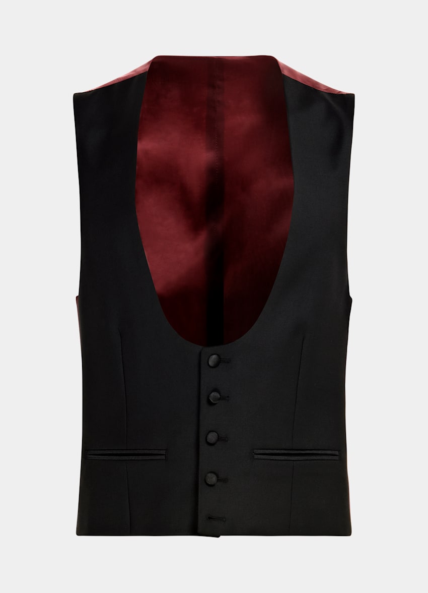 Black Three-Piece Tailored Fit Lazio Tuxedo