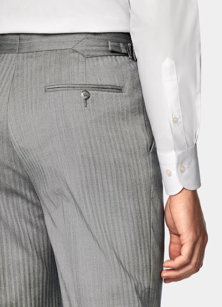 Mid Grey Herringbone Perennial Tailored Fit Havana Suit
