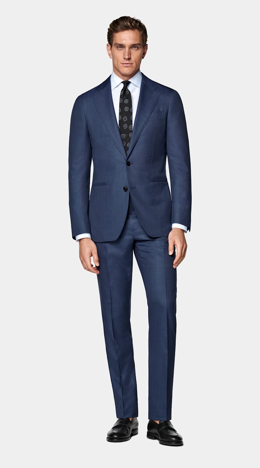 Mid Blue Tailored Fit Havana Suit