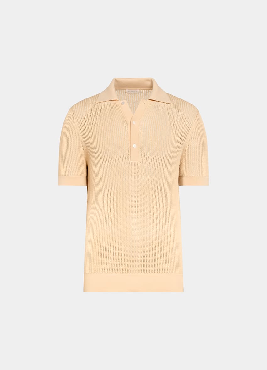 Mid Brown Crochet Polo